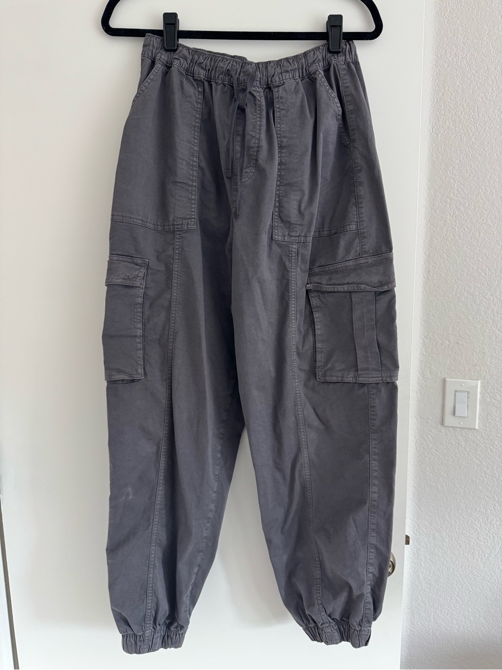 Garage Gray Cargo Jogger Pants - Elastic Waist & Cuffed Ankles